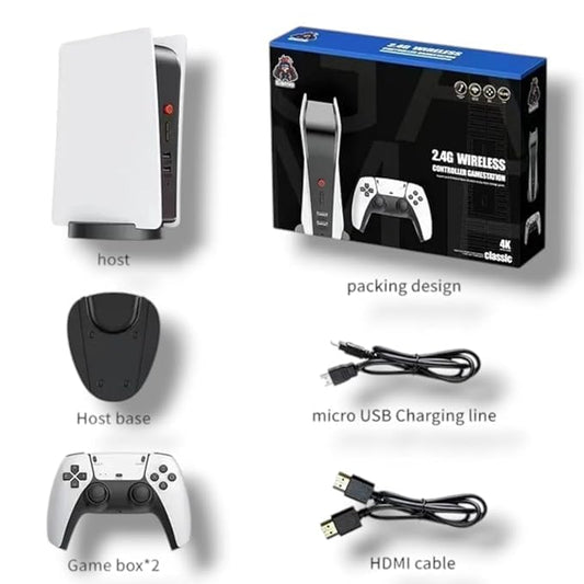 M5-PS5 Game Console – 20,000 Built-In Retro Arcade Games | 1080P HD Output | Wireless Controllers