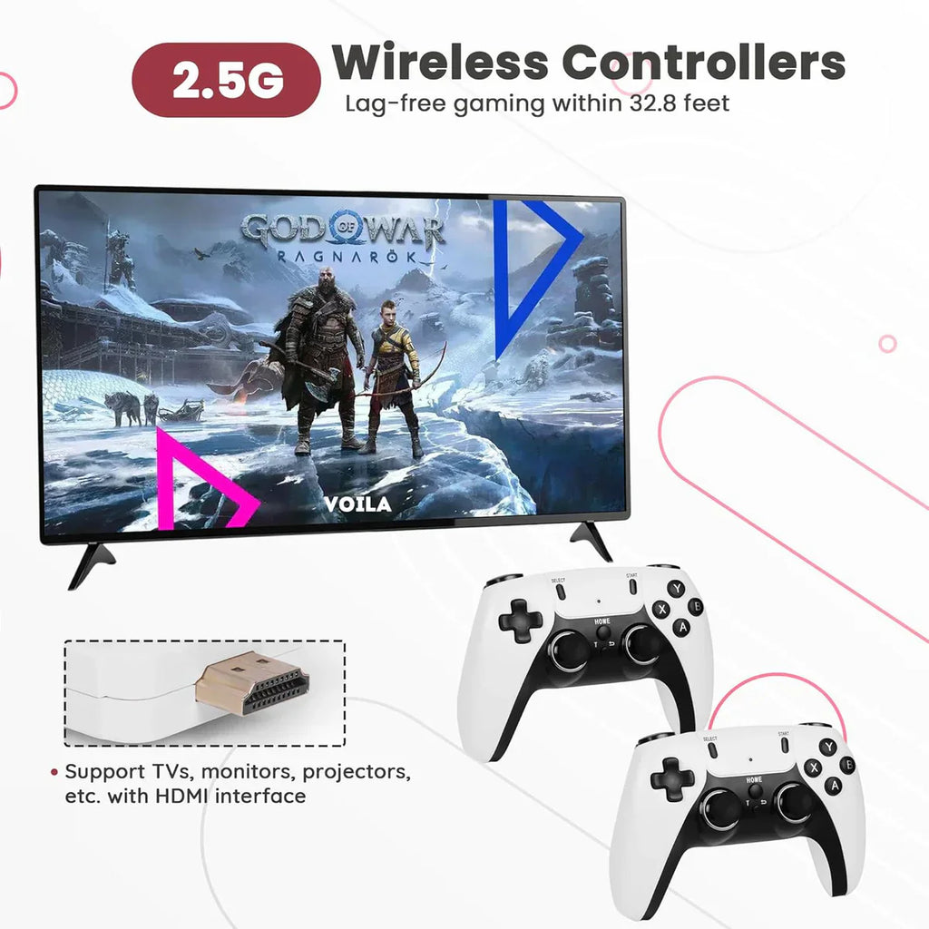 M22 64GB Retro Game Stick – 50,000+ Games | 1080P HD | 52 Emulators | Classic Edition